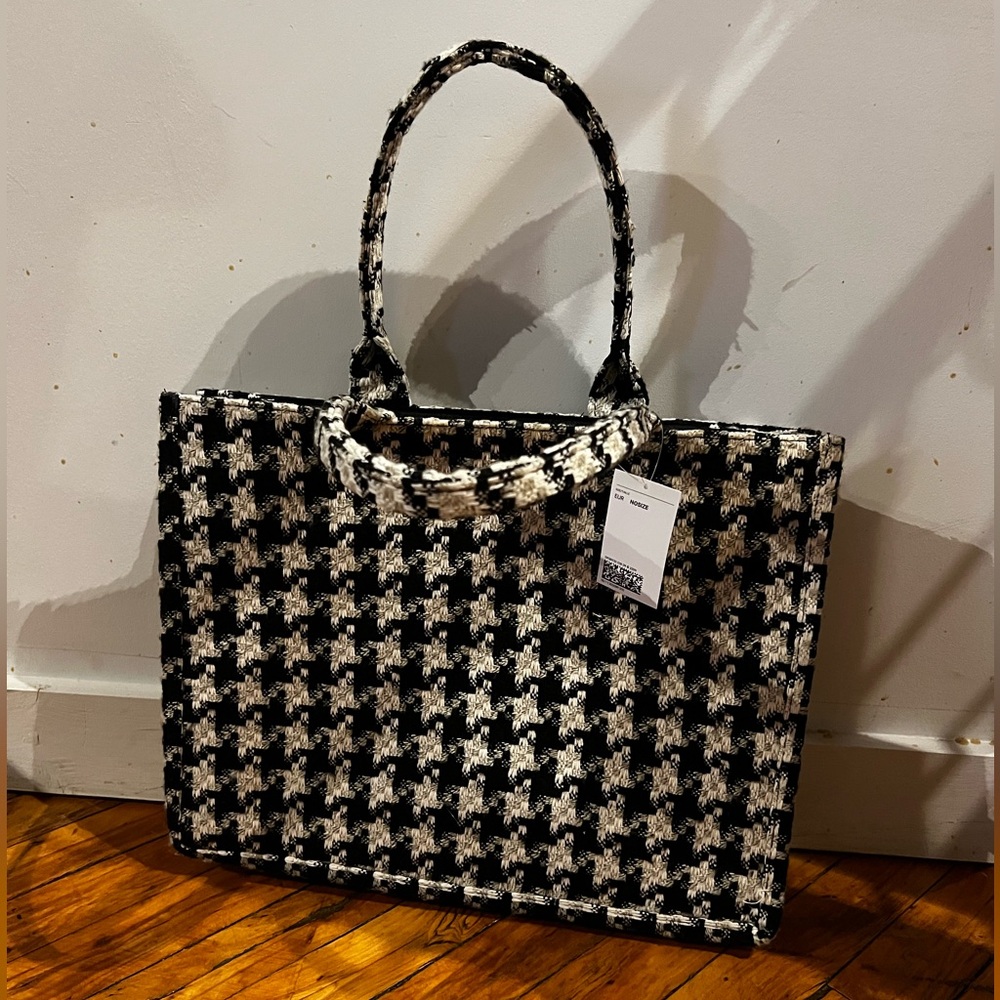 NWT H&M Houndstooth Tote